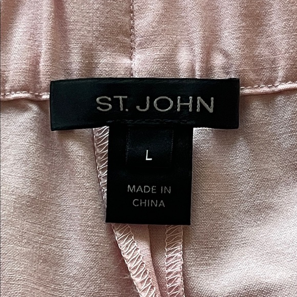St. John Wool Crepe Pale Pink Trousers Size Large - Picture 8 of 10